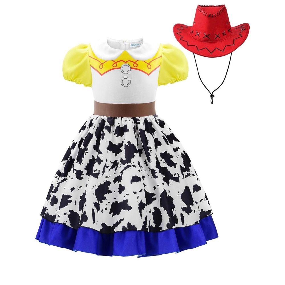 jessie inspired cowgirl dress halloween costume, kids girls size small (6-7 yrs)
